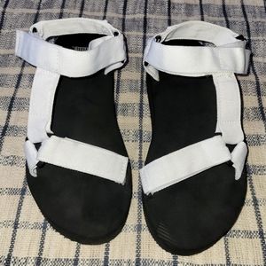 Black and White Platform Sandals